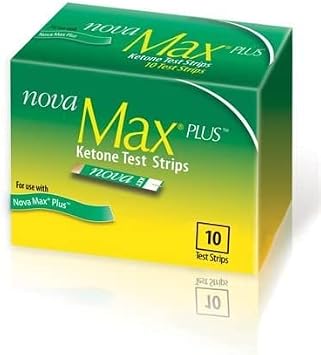 Nova Max Plus Ketone Test Strips 10 Count, (40 Total)
