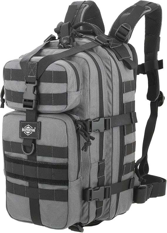 MAXPEDITION Falcon-II Backpack (Wolf Gray) 23L Tactical Backpack, Survival Pack, Bug Out Bag, MOLLE Compatible Go Bag Optimized for EDC & Military, 0513W